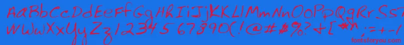 Lehn061-fontti – punaiset fontit sinisellä taustalla