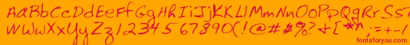 フォントLehn061 – オレンジの背景に赤い文字