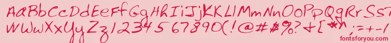 フォントLehn061 – ピンクの背景に赤い文字