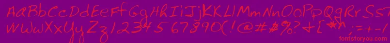 Lehn061 Font – Red Fonts on Purple Background