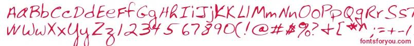 フォントLehn061 – 白い背景に赤い文字