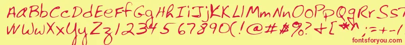 Lehn061-Schriftart – Rote Schriften auf gelbem Hintergrund