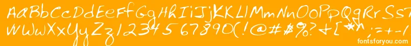 Lehn061-Schriftart – Weiße Schriften auf orangefarbenem Hintergrund
