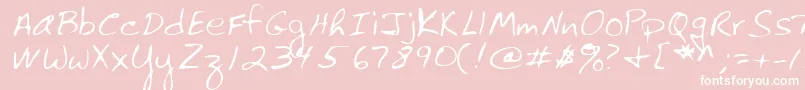 Lehn061-Schriftart – Weiße Schriften auf rosa Hintergrund