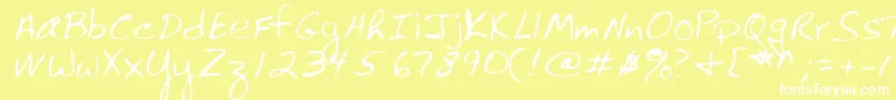 Шрифт Lehn061 – белые шрифты на жёлтом фоне