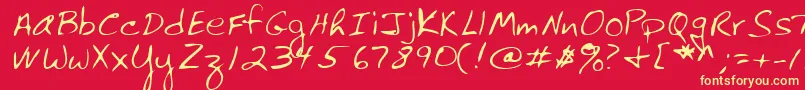 Шрифт Lehn061 – жёлтые шрифты на красном фоне