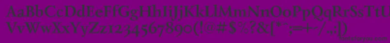 Czcionka LazurantiqdisplaycBold – czarne czcionki na fioletowym tle
