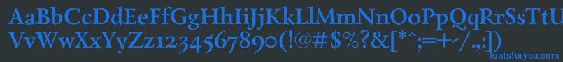 Шрифт LazurantiqdisplaycBold – синие шрифты на чёрном фоне