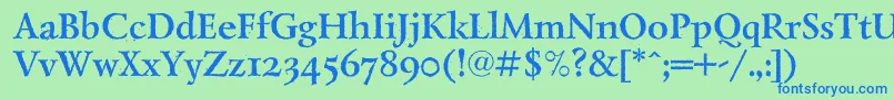 LazurantiqdisplaycBold Font – Blue Fonts on Green Background