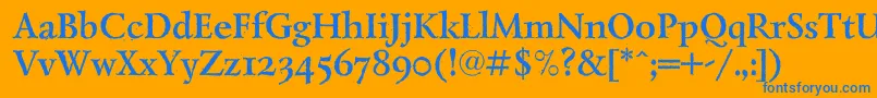 Weitere Informationen zur LazurantiqdisplaycBold-Schriftart LazurantiqdisplaycBold-Schriftart – Blaue Schriften auf orangefarbenem Hintergrund