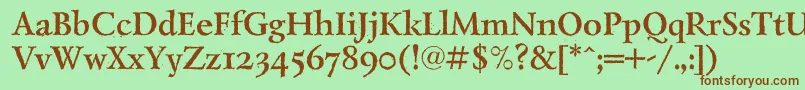 LazurantiqdisplaycBold Font – Brown Fonts on Green Background