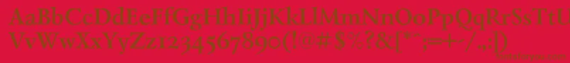 LazurantiqdisplaycBold-fontti – ruskeat fontit punaisella taustalla