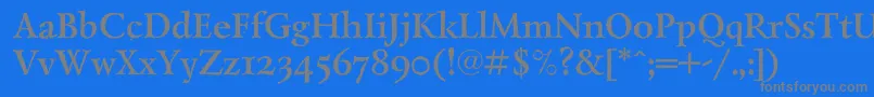 LazurantiqdisplaycBold-Schriftart – Graue Schriften auf blauem Hintergrund