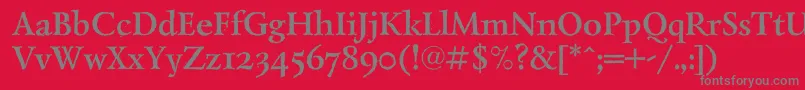 フォントLazurantiqdisplaycBold – 赤い背景に灰色の文字