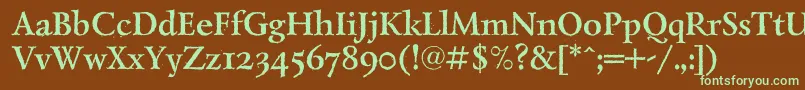 LazurantiqdisplaycBold Font – Green Fonts on Brown Background