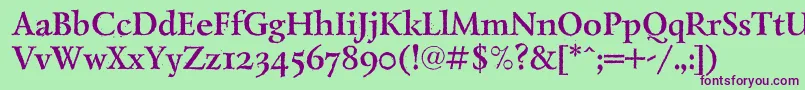 LazurantiqdisplaycBold Font – Purple Fonts on Green Background