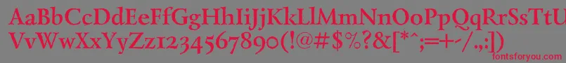 LazurantiqdisplaycBold-Schriftart – Rote Schriften auf grauem Hintergrund