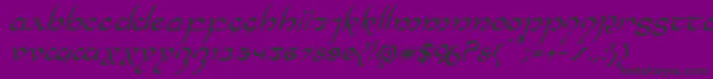 Halfelvenital Font – Black Fonts on Purple Background