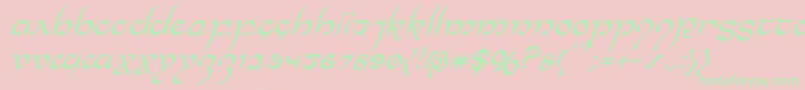 Halfelvenital Font – Green Fonts on Pink Background