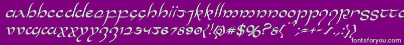 Halfelvenital Font – Green Fonts on Purple Background