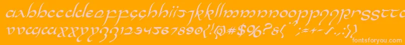 Halfelvenital Font – Pink Fonts on Orange Background