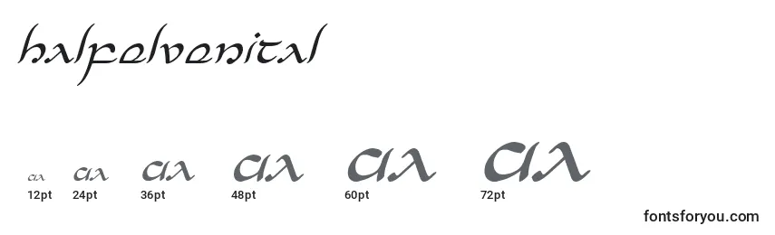 Размеры шрифта Halfelvenital