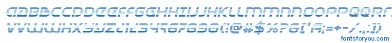 フォントUniversaljackgradital – 白い背景に青い文字