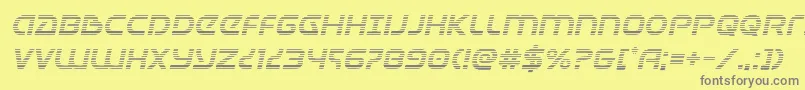 Universaljackgradital-fontti – harmaat kirjasimet keltaisella taustalla