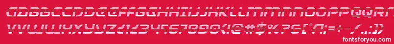 フォントUniversaljackgradital – 赤い背景に白い文字