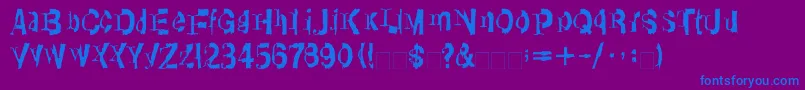 フォントLinotypeTransis – 紫色の背景に青い文字