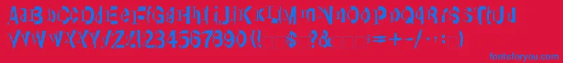 Weitere Informationen zur LinotypeTransis-Schriftart LinotypeTransis-Schriftart – Blaue Schriften auf rotem Hintergrund