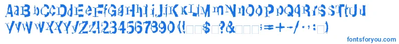 フォントLinotypeTransis – 白い背景に青い文字