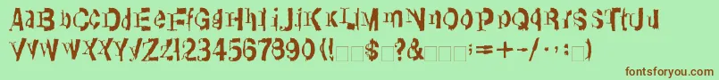 LinotypeTransis-fontti – ruskeat fontit vihreällä taustalla