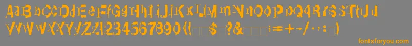 LinotypeTransis-fontti – oranssit fontit harmaalla taustalla