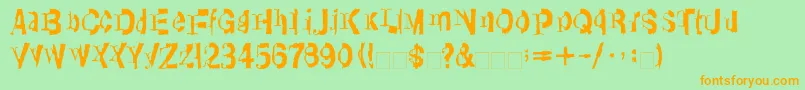LinotypeTransis Font – Orange Fonts on Green Background