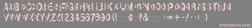 Fonte LinotypeTransis – fontes rosa em um fundo cinza