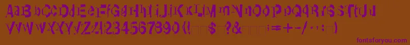 LinotypeTransis-fontti – violetit fontit ruskealla taustalla