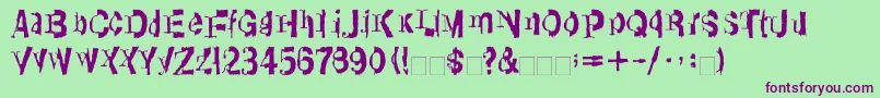 Шрифт LinotypeTransis – фиолетовые шрифты на зелёном фоне