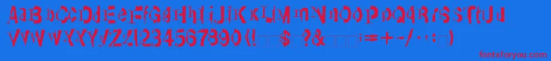 LinotypeTransis Font – Red Fonts on Blue Background