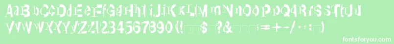 LinotypeTransis Font – White Fonts on Green Background