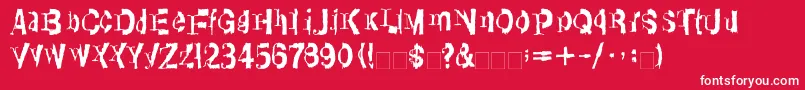 LinotypeTransis Font – White Fonts on Red Background