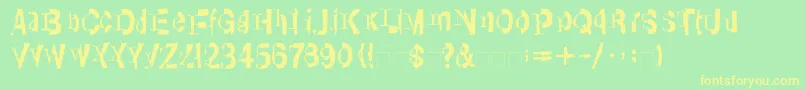 LinotypeTransis Font – Yellow Fonts on Green Background