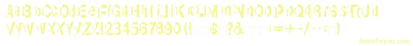 LinotypeTransis-fontti – keltaiset fontit valkoisella taustalla