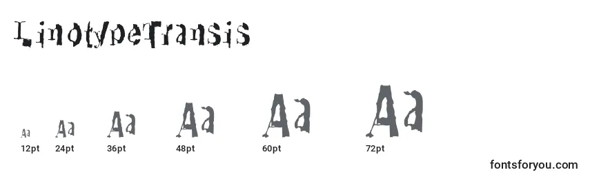 LinotypeTransis-fontin koot