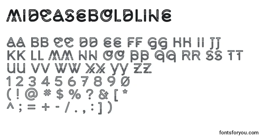 A fonte MidcaseBoldline – alfabeto, números, caracteres especiais