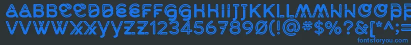 MidcaseBoldline Font – Blue Fonts on Black Background