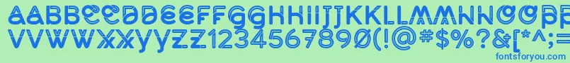 MidcaseBoldline Font – Blue Fonts on Green Background