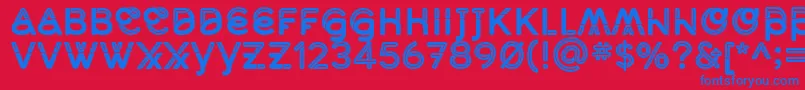 フォントMidcaseBoldline – 赤い背景に青い文字