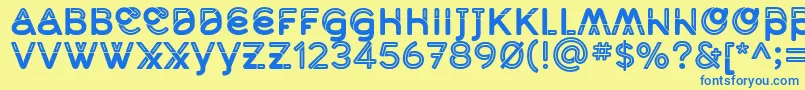 MidcaseBoldline Font – Blue Fonts on Yellow Background