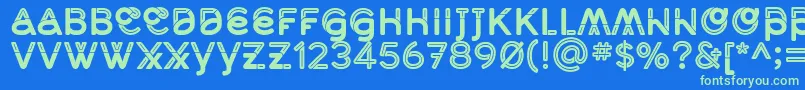MidcaseBoldline Font – Green Fonts on Blue Background